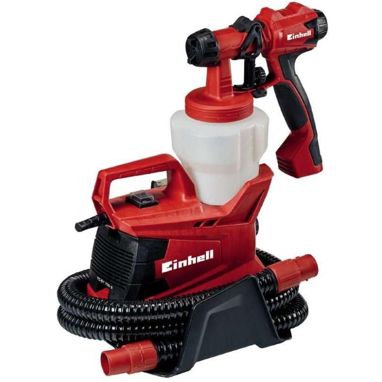 Einhell Sistema eléctrico de pulverización de pintura TC-SY 700 S (700 W, semi-estacionario, áreas de trabajo medianas y grandes, para barnices, esmaltes y pinturas para paredes interiores), rojo