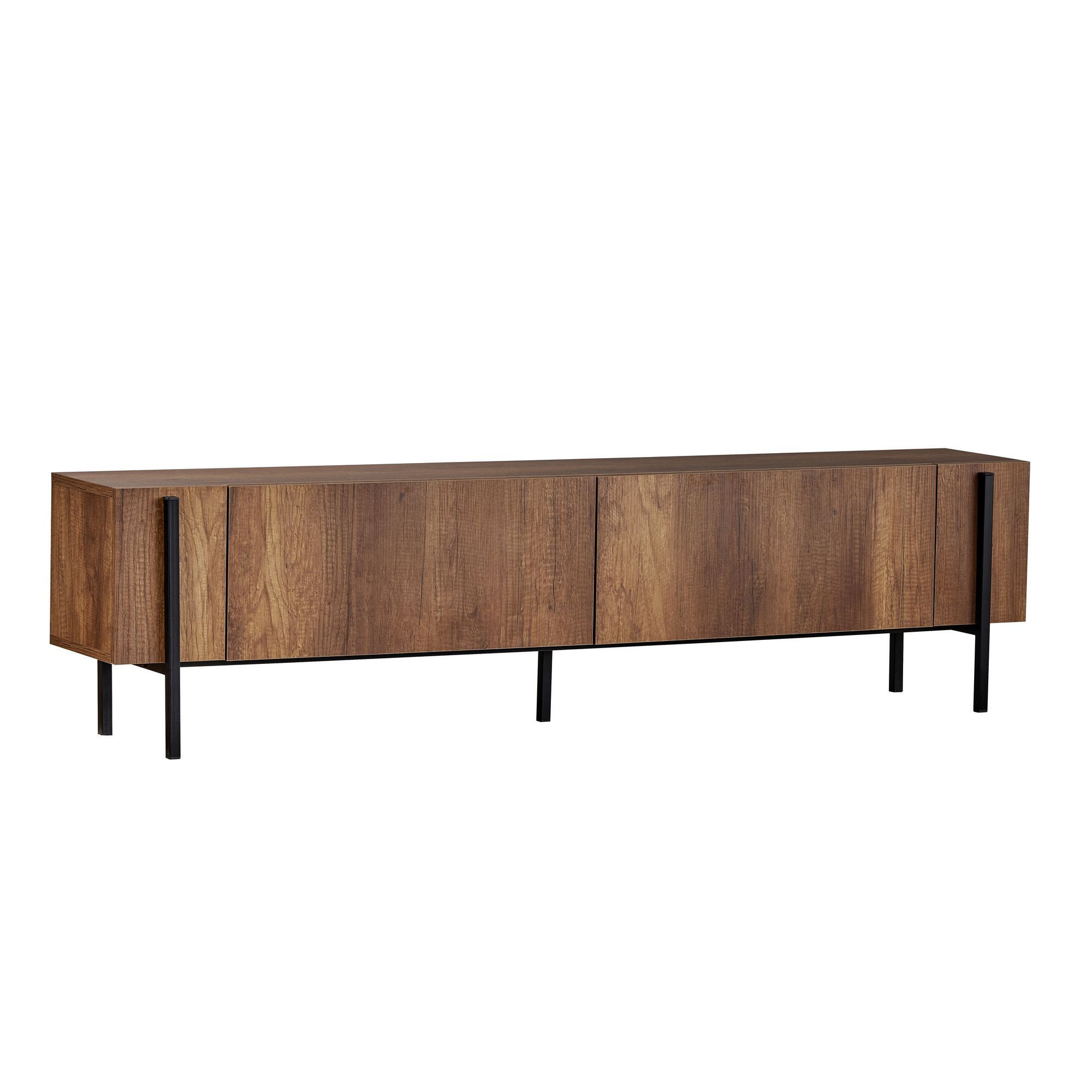 Habitat y Jardin - Soporte de TV de madera "Nexus" - 180 x 30 x 45 cm - Nogal Barroco / Negro