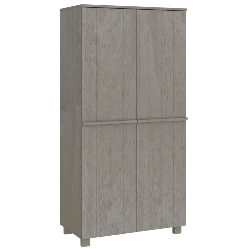 vidaXL Armario HAMAR madera maciza de pino gris claro 89x50x180 cm
