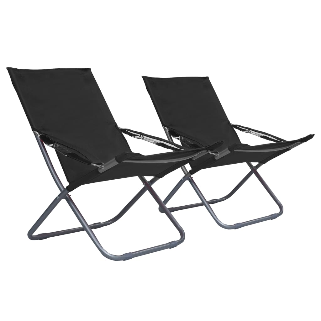 vidaXL Sillas de playa plegables 2 unidades tela