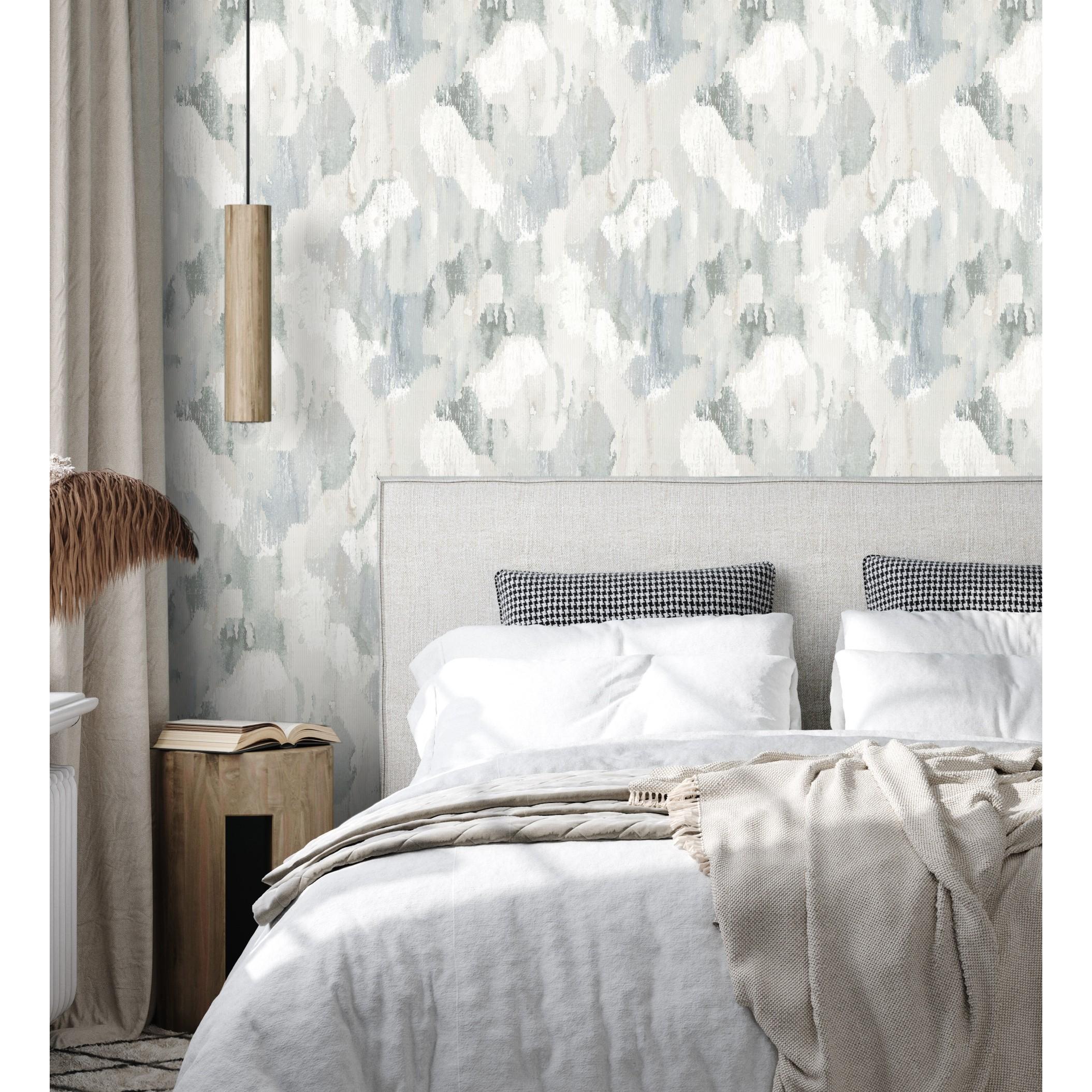 Papel pintado vinílico ecológico de diseño artístico de pinturas acuarela con textura en r - Blaine 681455 de GAULAN - Rollo de 10 m x 0,52 m