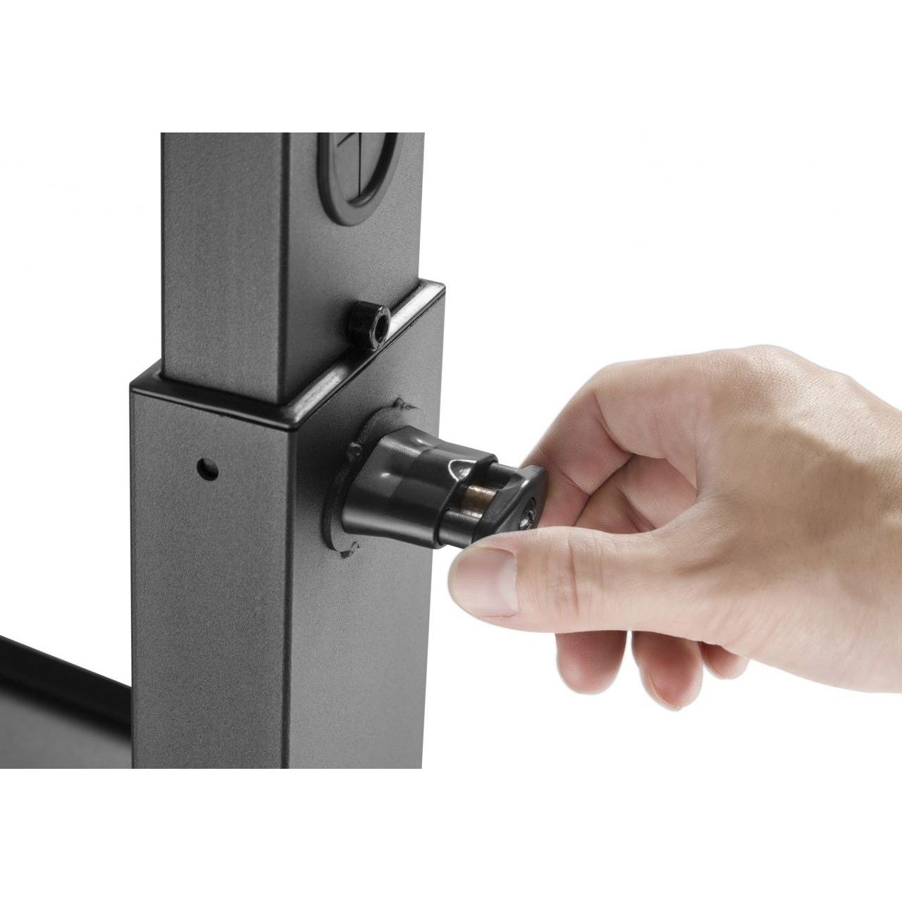 Fonestar - Soporte de suelo para televisión STS-4244N compatible con TV de 32 a 65 pulgadas (81–165 cm), VESA hasta 400x400, soporte de 35 kg, altura ajustable 102–132 cm con ruedas frenables y bandeja multimedia, negro