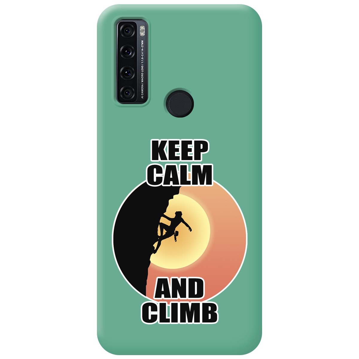 Funda Silicona Líquida Verde para TCL 20 SE diseño Mujer Escalada Dibujos