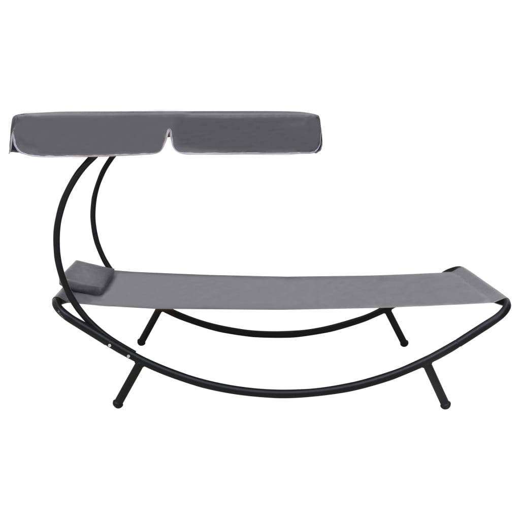 Vidaxl Tumbona de Jardín con Toldo y Cojín 200x90x112 Cm
