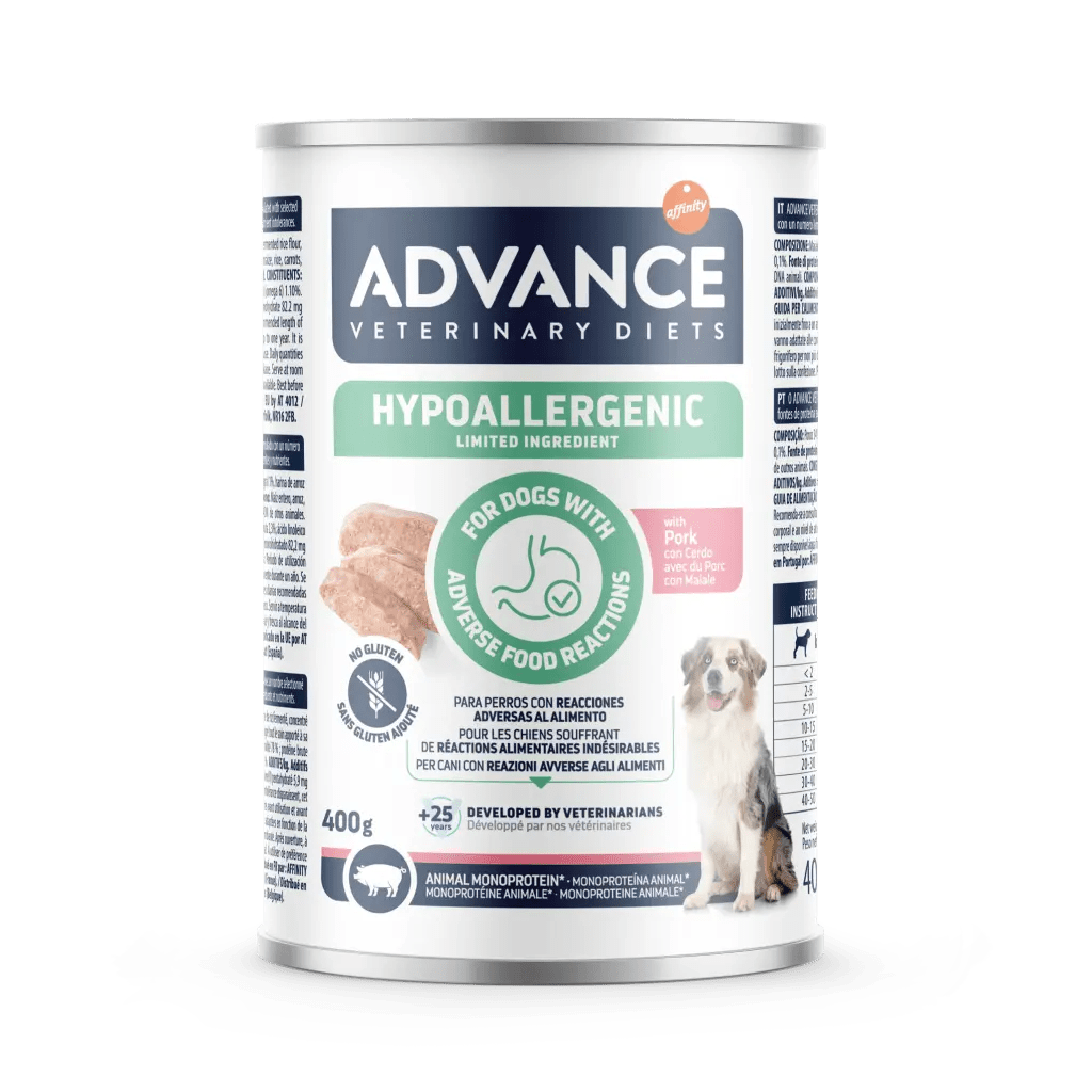 Advance Hypoallergenic Limited Ingredients - Cerdo - Alimento Húmedo Completo y Equilibrado Monoproteico - 400 g