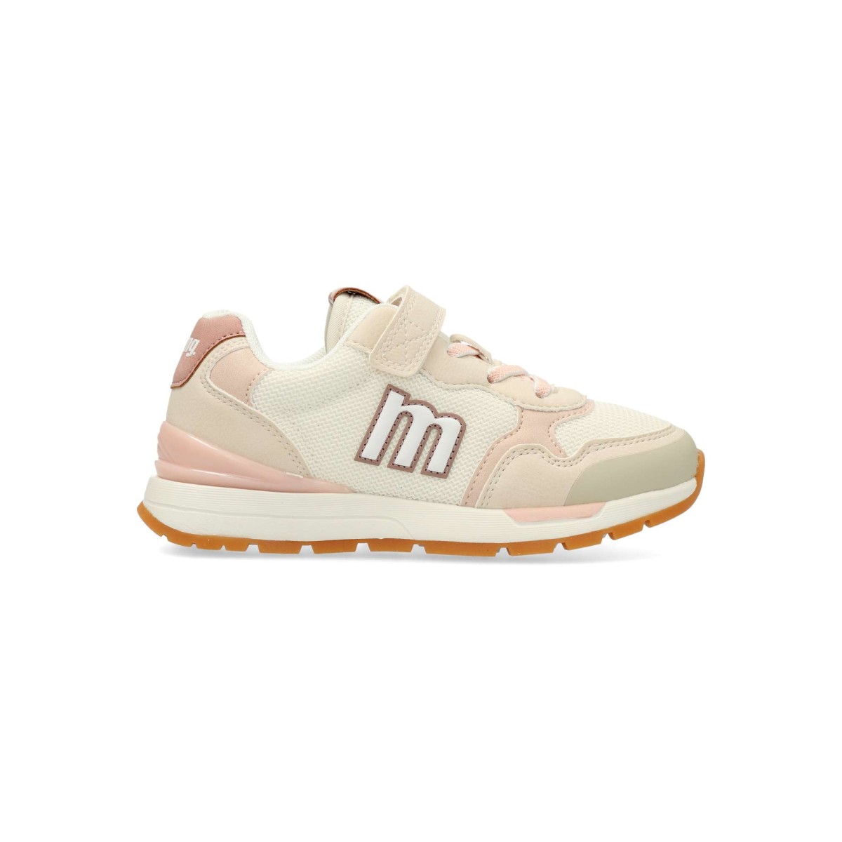 MTNG - Zapatillas Compact para niña en beige y nude, con paneles de malla y diseño urbano versátil para uso diario