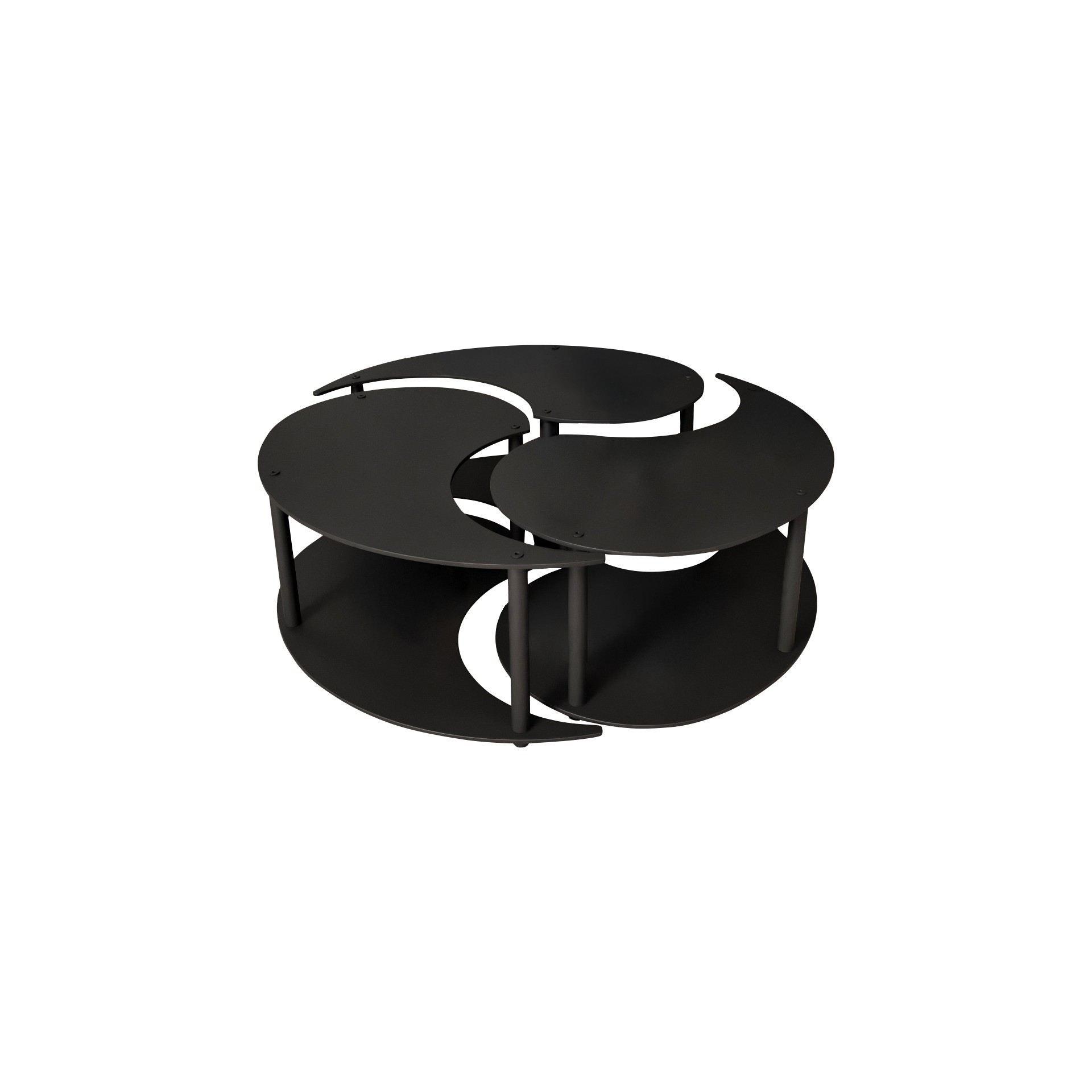 Habitat y Jardin - Juego de mesa baja de madera "Yin" 70 x 70 x 38 cm - Negro