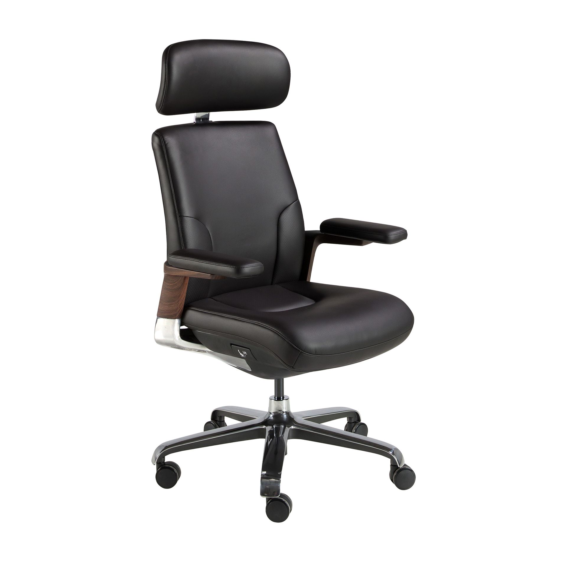 ANGEL CERDÁ - Silla oficina giratoria polipiel negro ergonómica diseño moderno modelo 4212