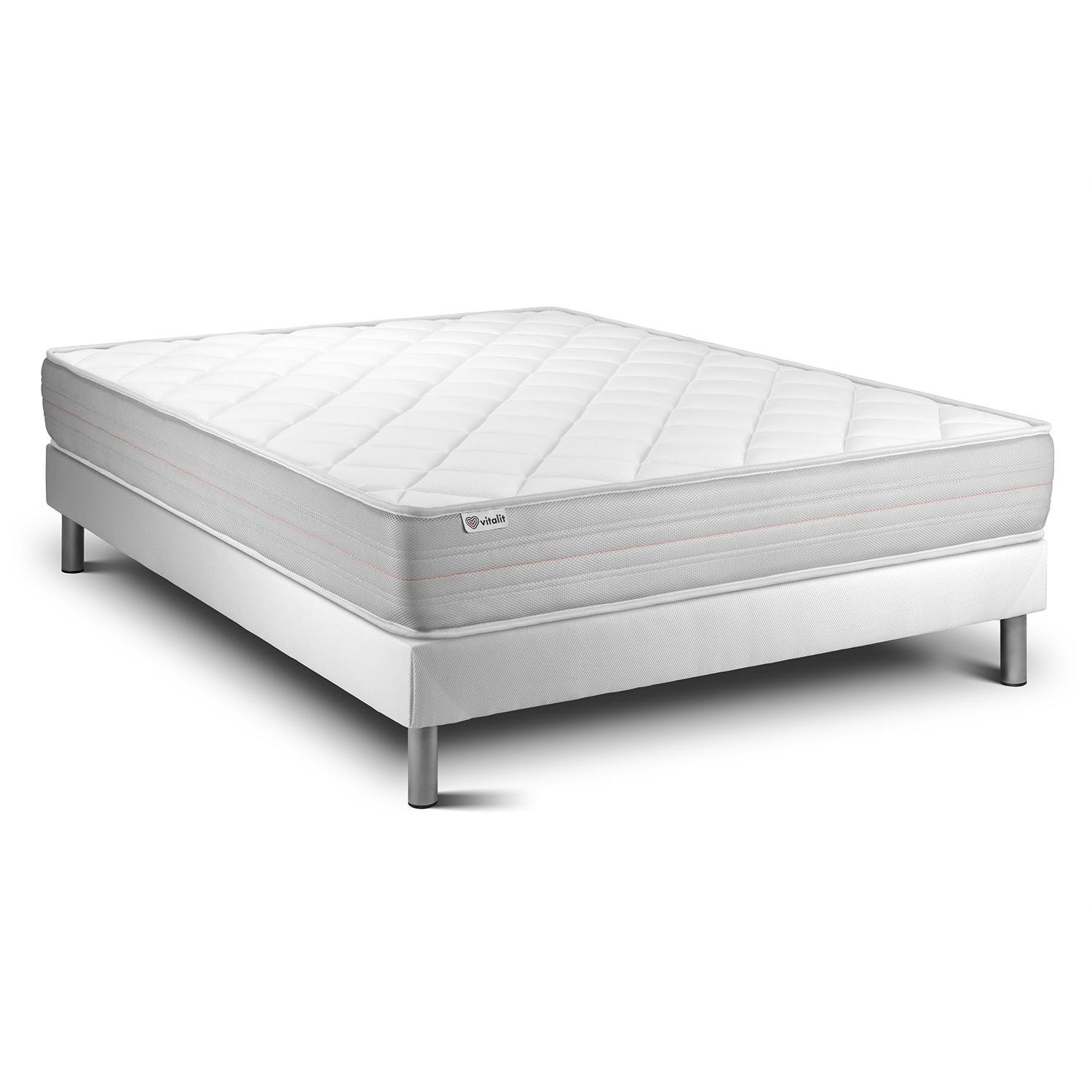 Conjunto VITALMEMO 140 x 200 cm somier Kit blanco