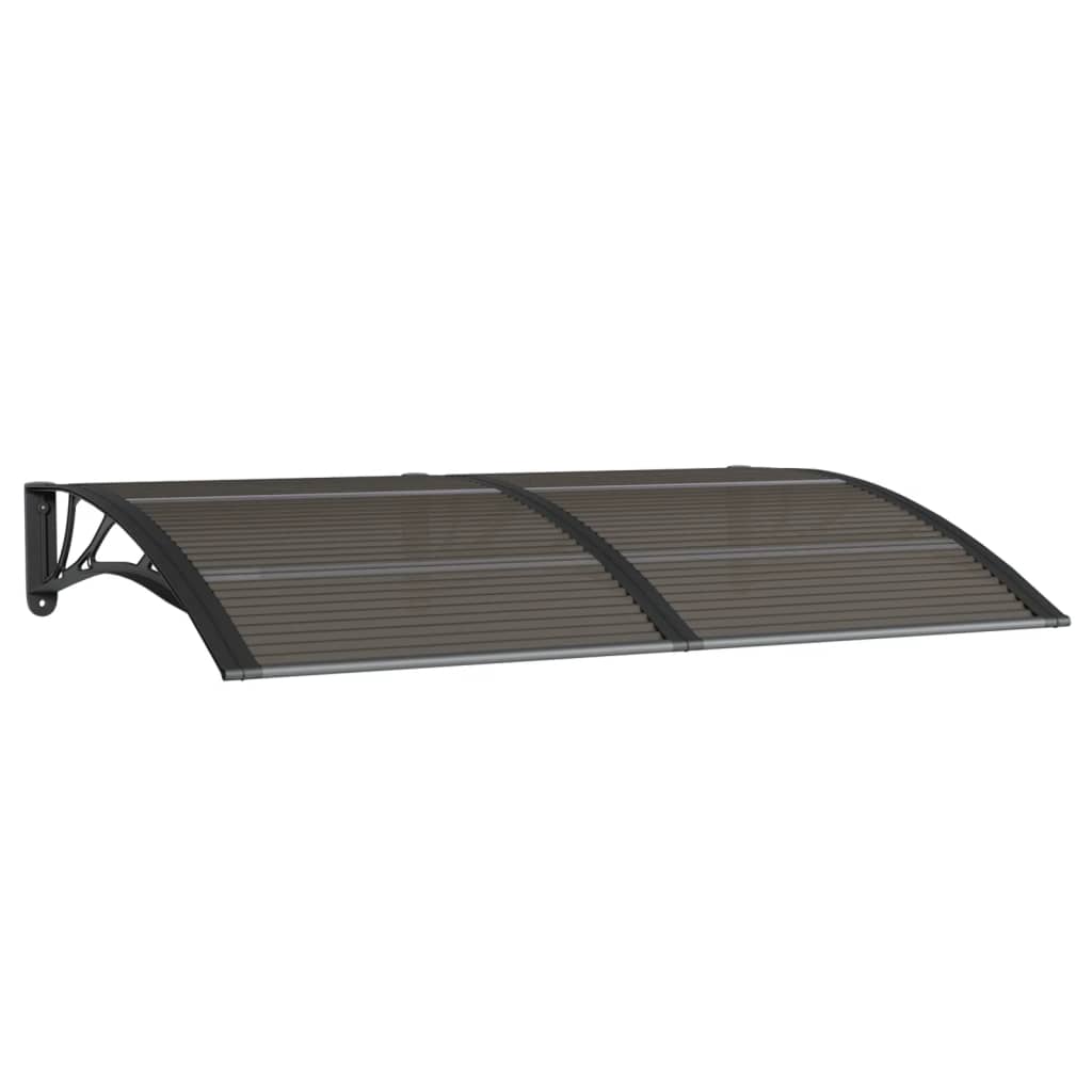 Vidaxl Marquesina de Puerta Policarbonato 150x100 Cm Color Marrón y Negro