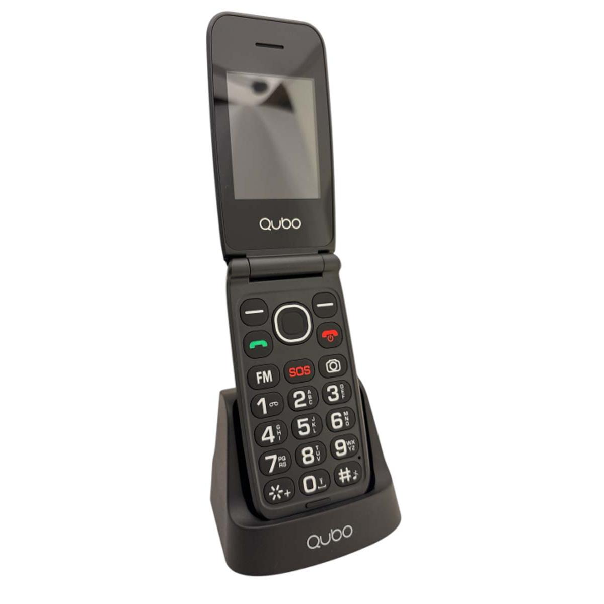 TELEFONO QUBO NEO2NW NEGRO CON BASE PARA GENTE MAYOR