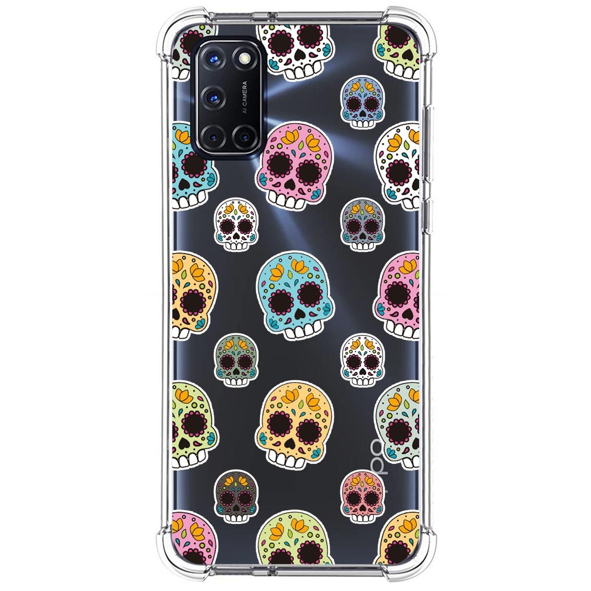 Tumundosmartphone Funda Silicona Antigolpes para Oppo A52 / A72 diseño Catrina Dibujos