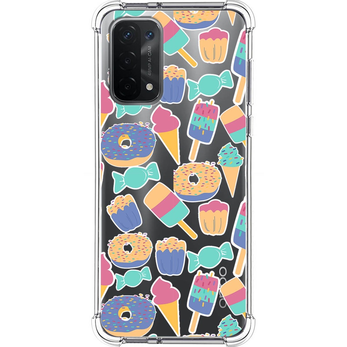 Tumundosmartphone Funda Silicona Antigolpes para Oppo A54 5G / A74 5G diseño Dulces 02 Dibujos