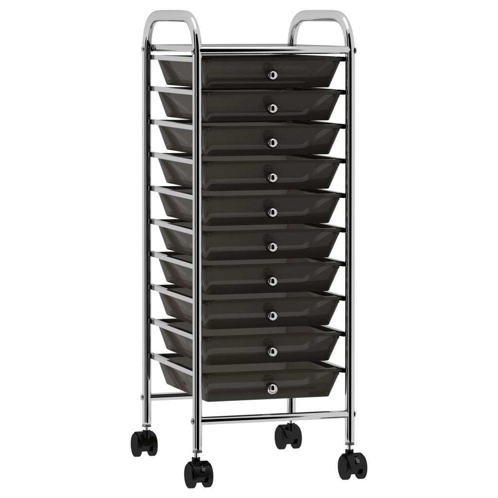 vidaXL Carrito de Almacenaje Portátil 10 Cajones Plástico Compras Color Blanco,  Multicolor,  Negro y mas