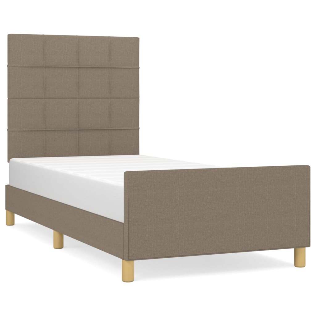 vidaXL Estructura de cama sin colchón tela gris taupe 90x190 cm