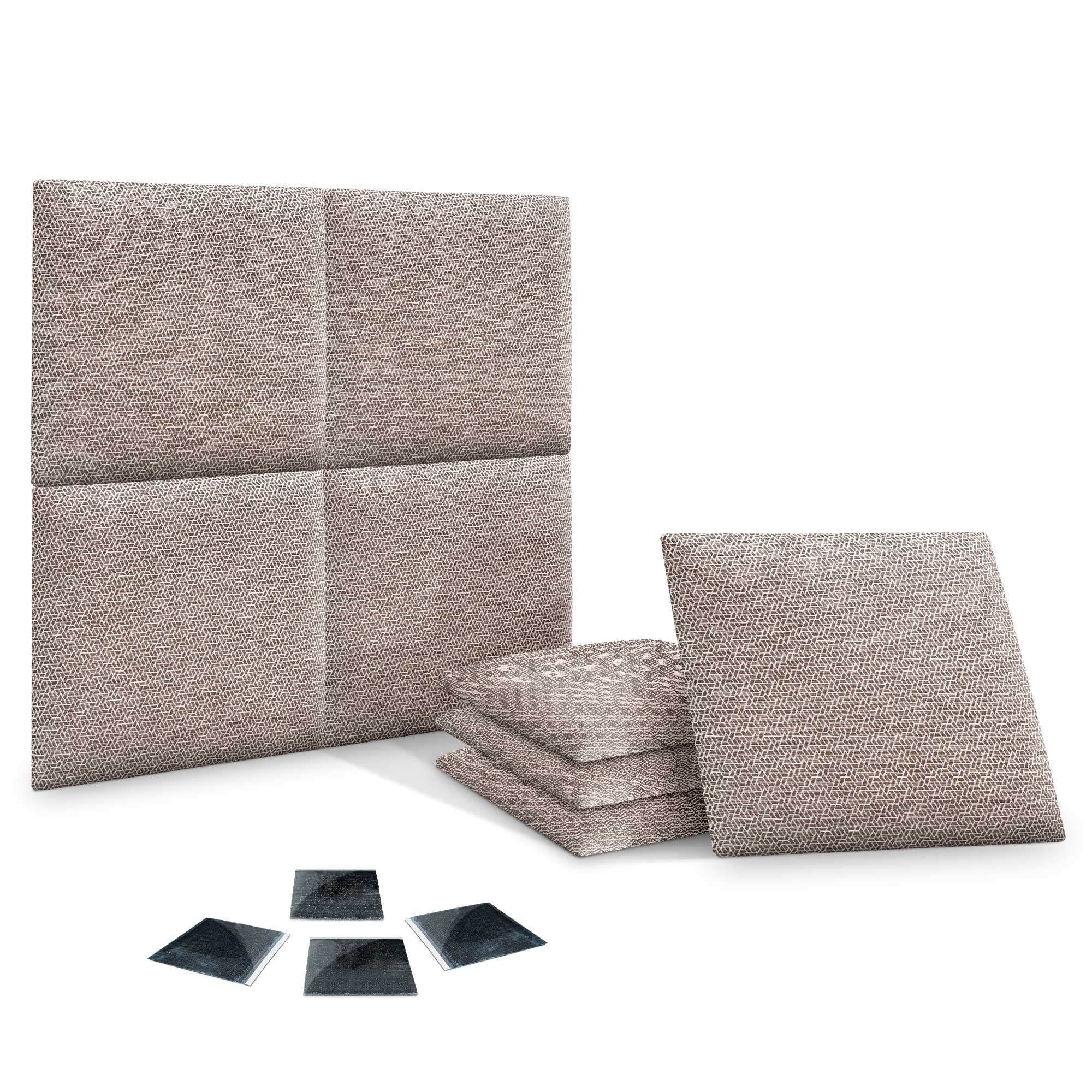 DHOME Juego de Paneles Tapizados en Tejido Serie Luxury Autoadhesivos para Pared Acústicos Absorbentes Protección