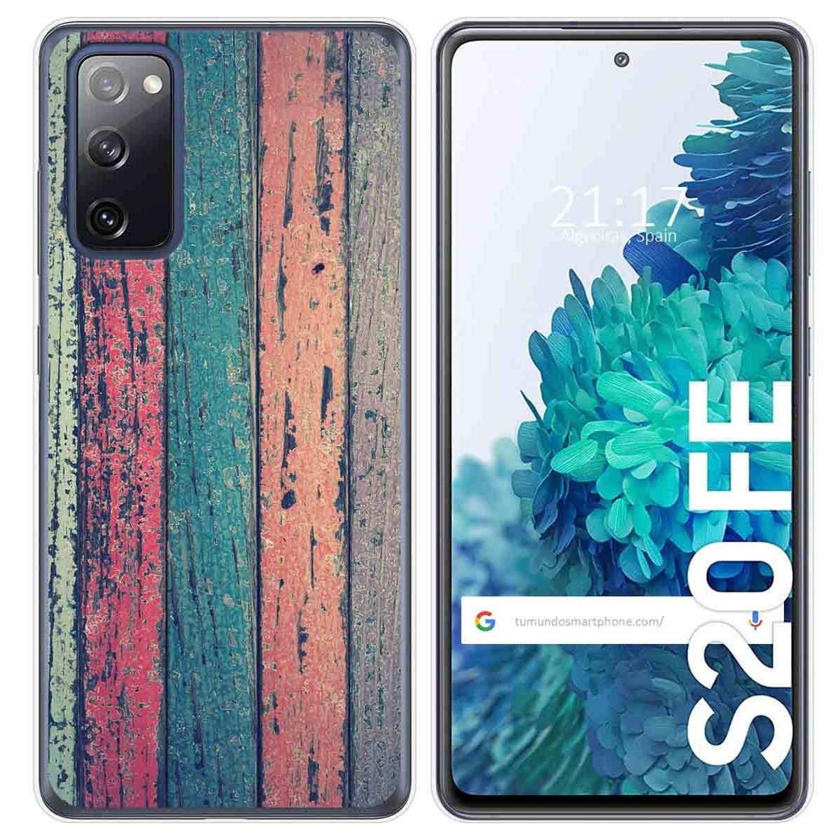 Tumundosmartphone Funda Gel Tpu para Samsung Galaxy S20 FE diseño Madera 10 Dibujos