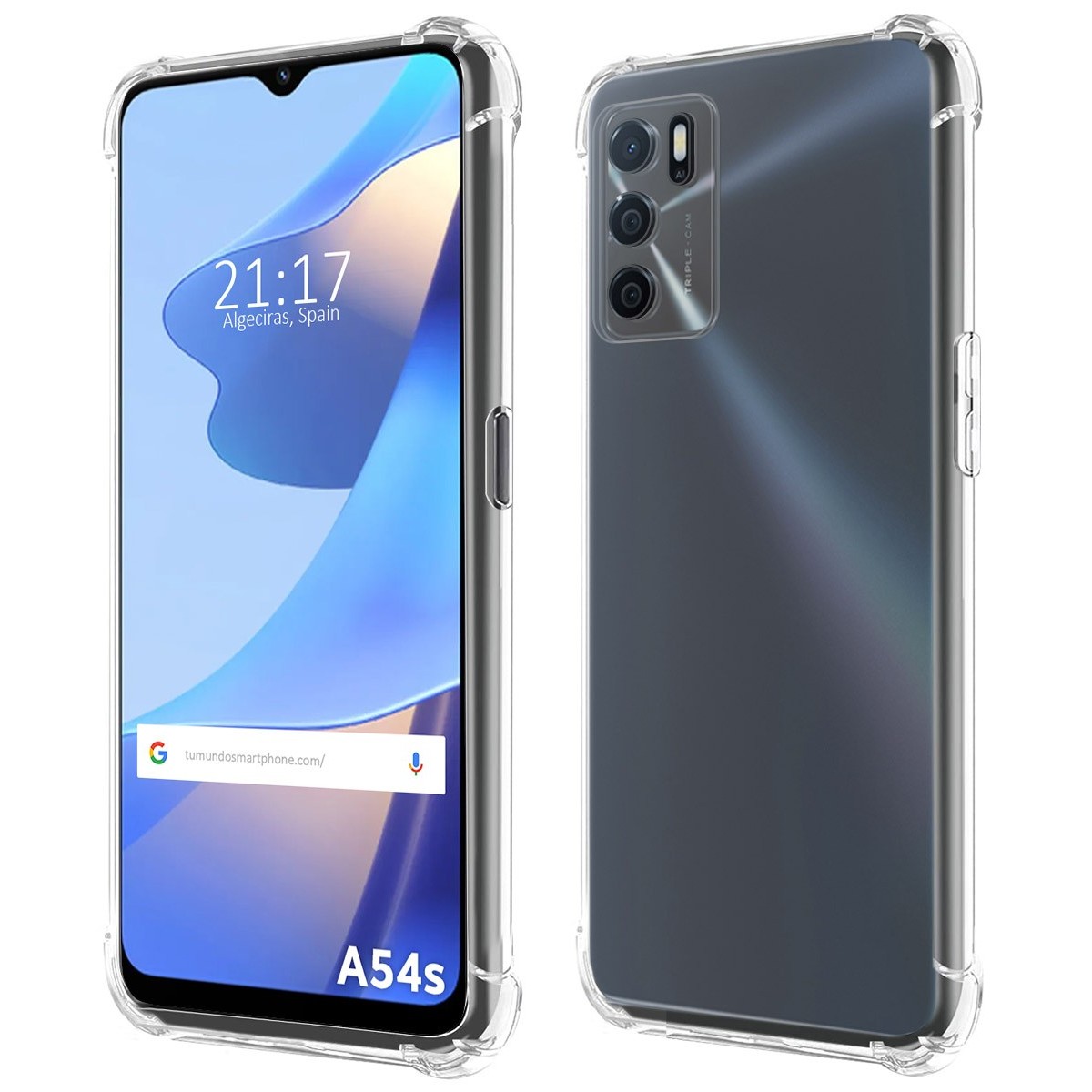 Funda Silicona Antigolpes Transparente para Oppo A54s