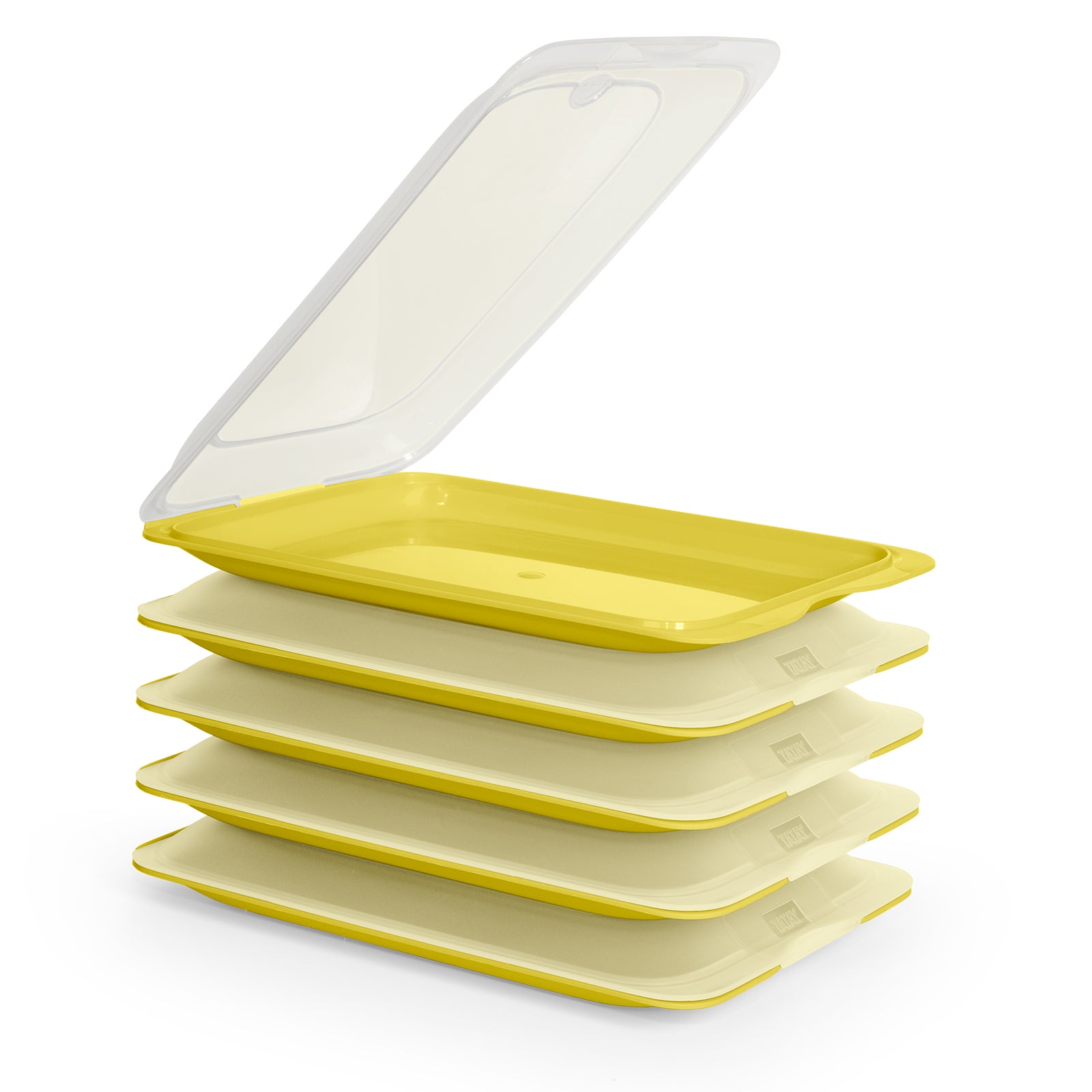 TATAY Fresh - Lote de 5 Recipientes Porta Embutidos y Alimentos. Color Amarillo