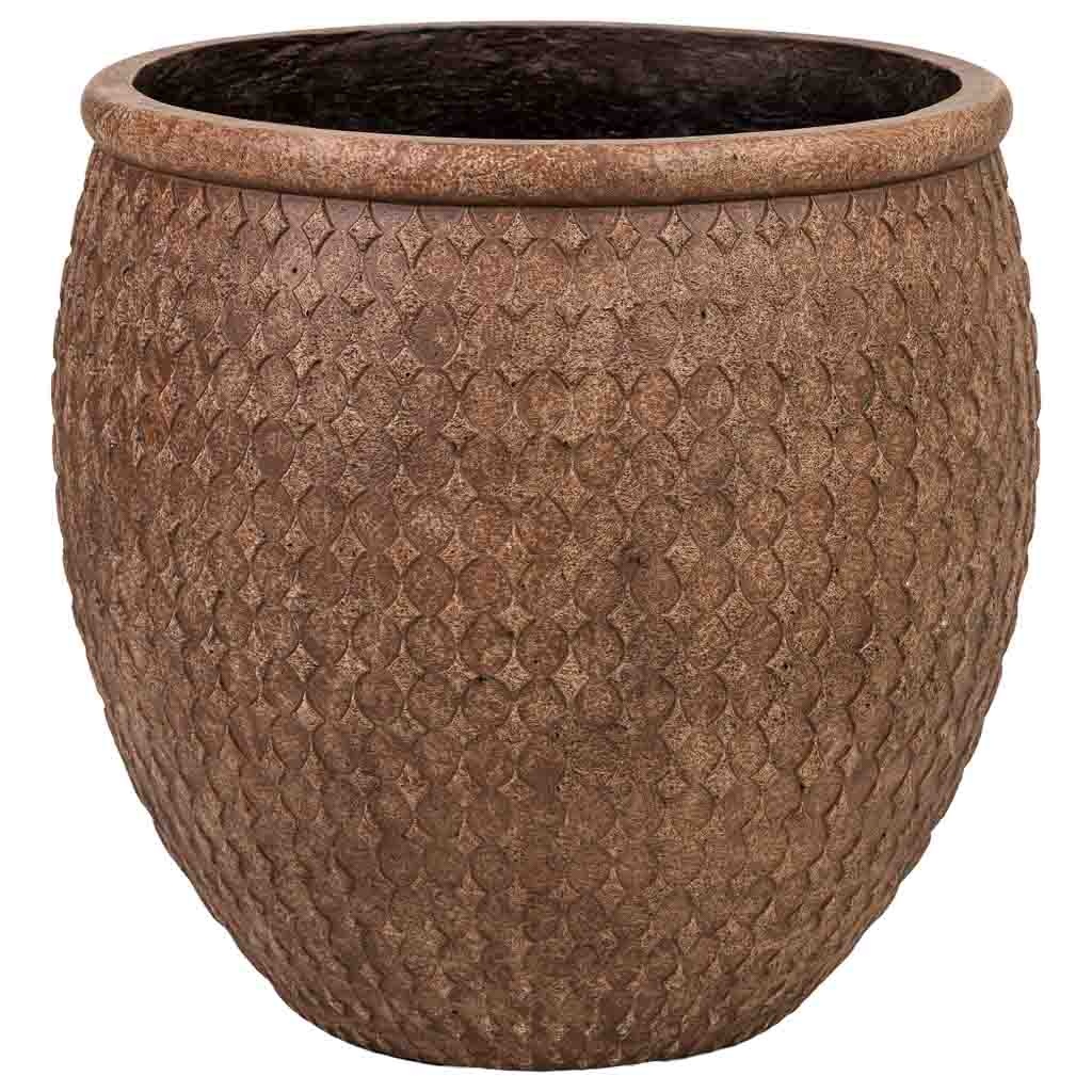 Wonderlust Deco - Macetero de fibra de vidrio marrón rojizo 33x33x33cm Marrón rojizo 33x33x33h cm