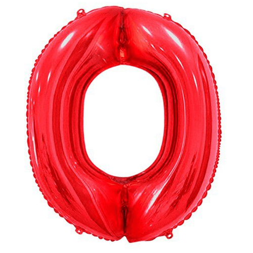 CABLEPELADO - Globo numero de cumpleaños - 110 cm - Helio - eventos - photocall - decoracion - color Rojo (Numero 0)