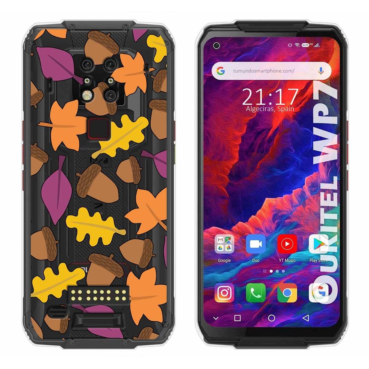 Tumundosmartphone Funda Gel Transparente para Oukitel Wp7 diseño Otoño Dibujos