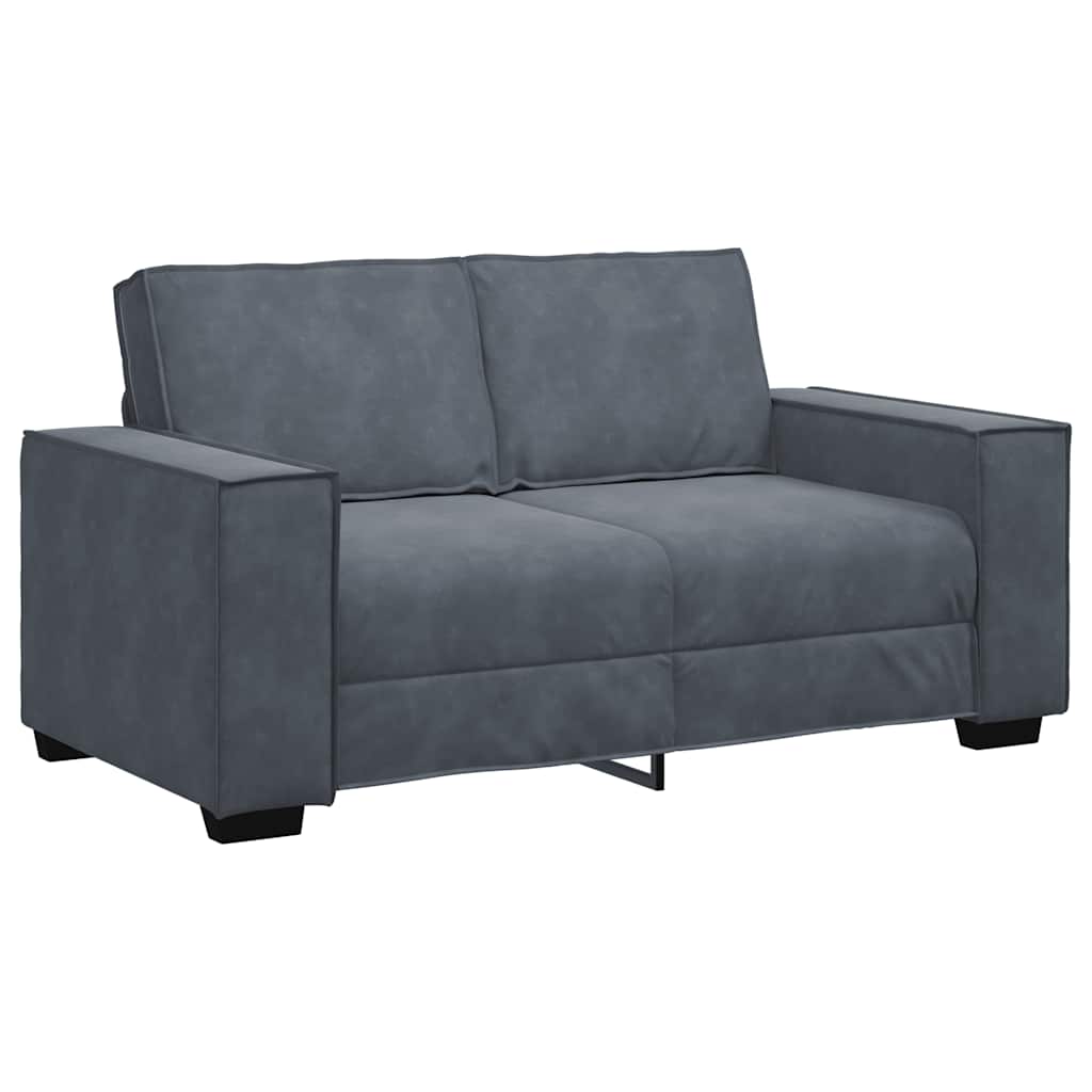 vidaXL Sofá de 2 plazas de terciopelo gris oscuro 160x78x84 cm