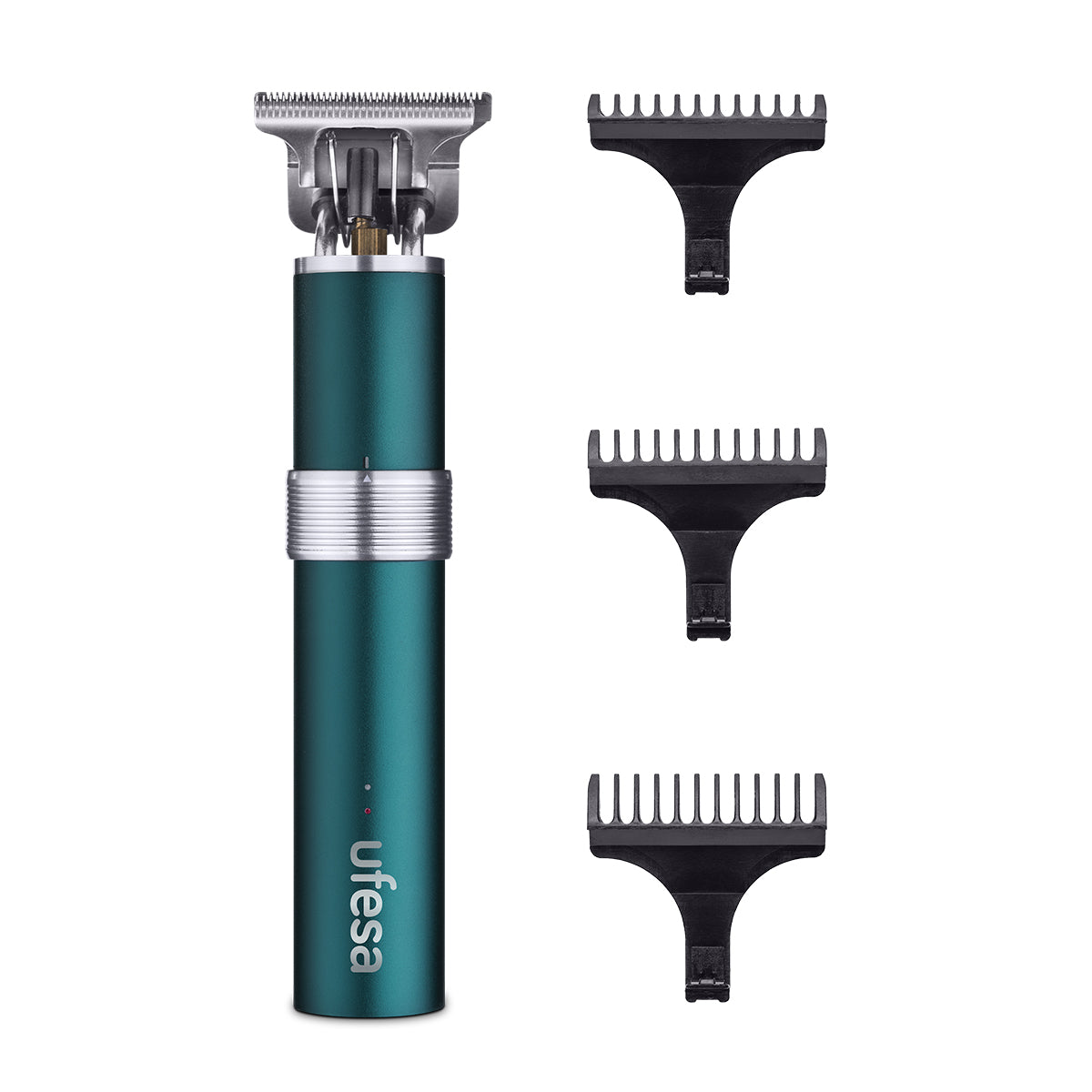 Ufesa - Cortapelos Perfect Fade Lite para hombre y barba con cuchilla de acero inoxidable T de 40 mm, batería de litio de 180 min y peines fijos 1/2/3 mm, ideal para cortes profesionales precisos