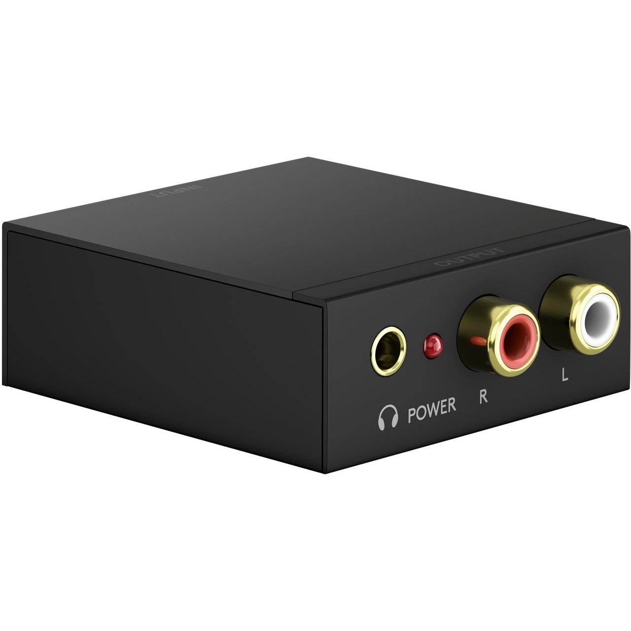 goobay 58493 Toslink Extractor Audio S/PDIF Digital to Analogue Convertidor Audio Adapter Cinch Jack & 3.5 mm Jack para TV
