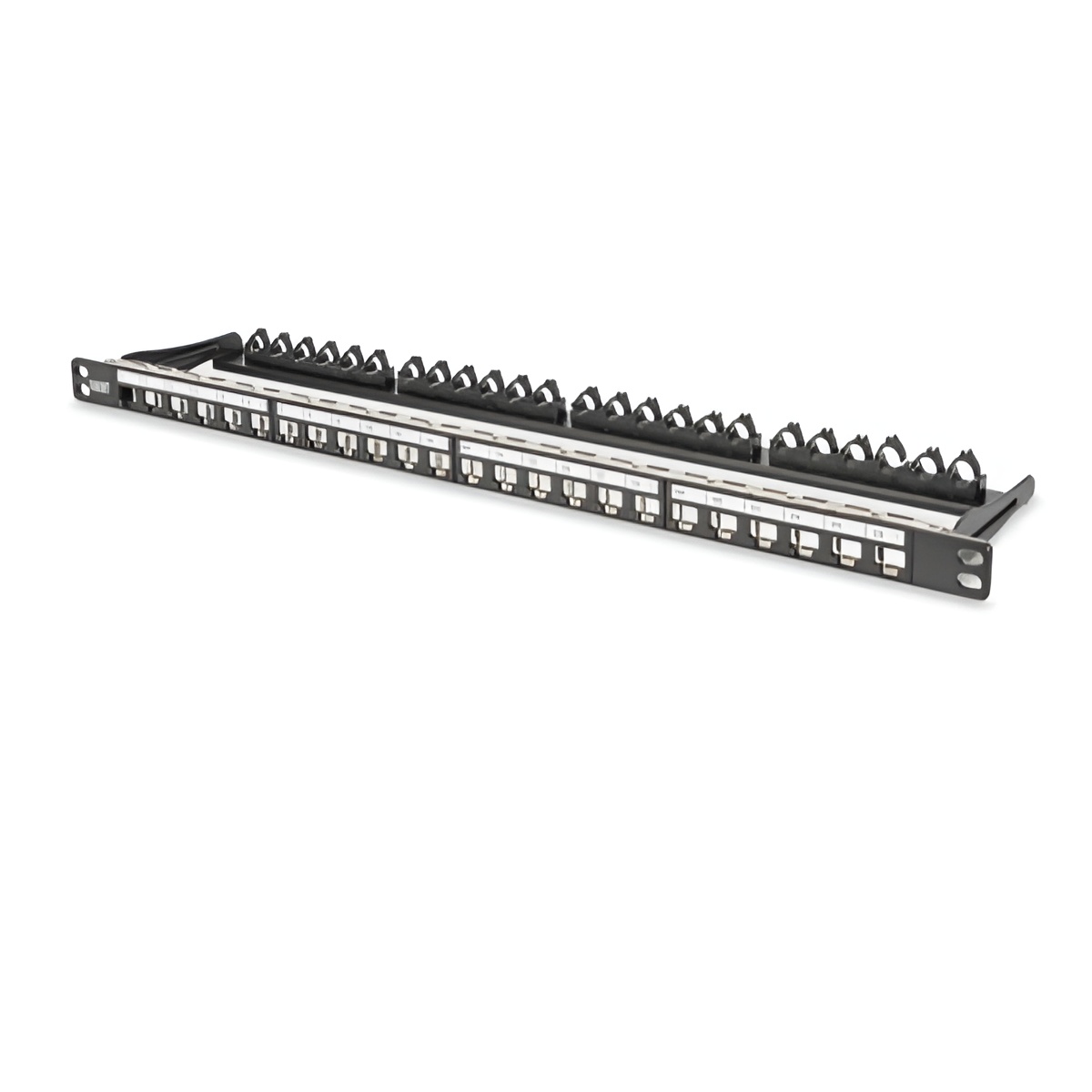 Patch Panel Modular Digitus By Assmann - 24 Puertos - 0.5U - 19" Rack - Keystone RJ45 - Negro