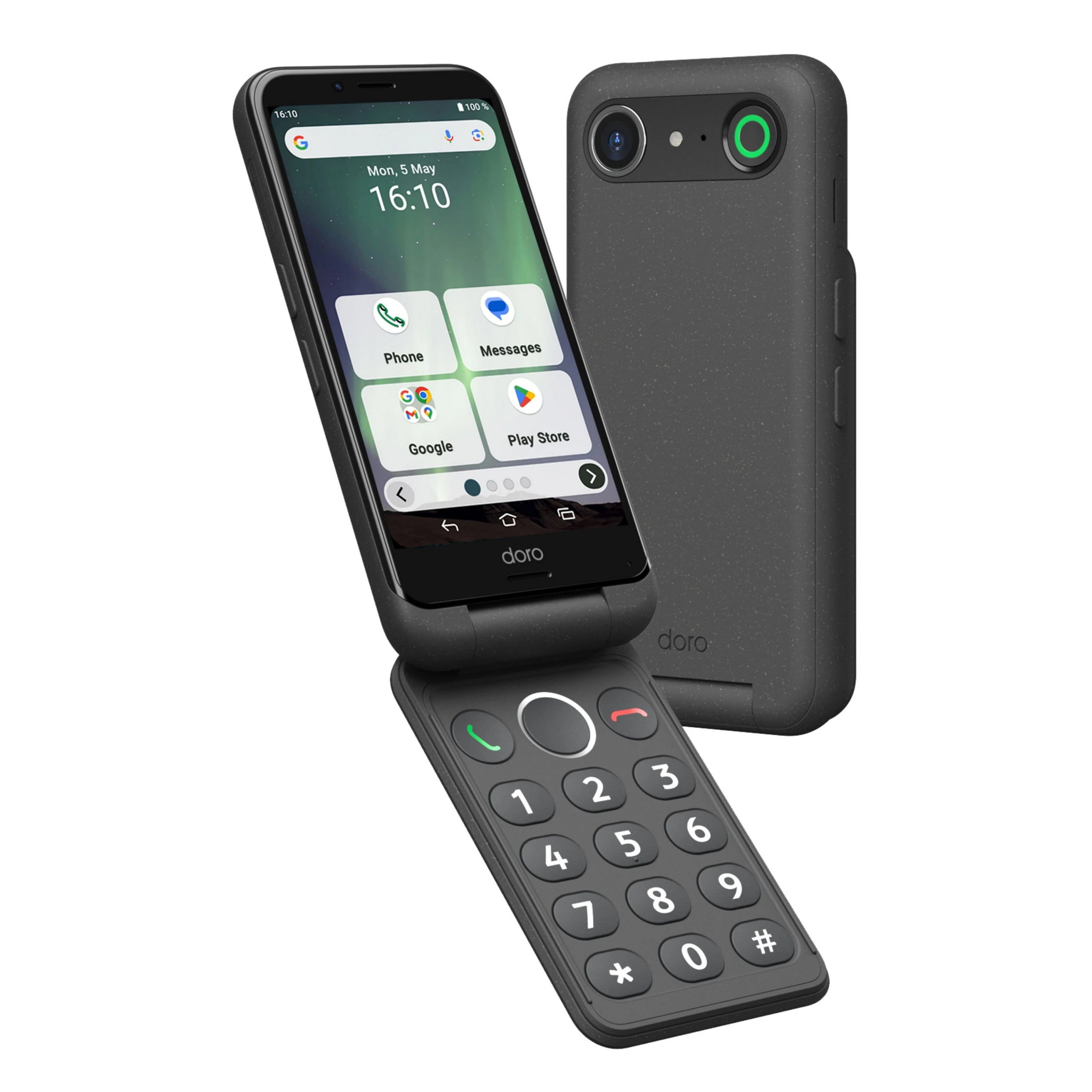 Smartphone DORO Aurora A20 DSP0000035281 64 GB 4 GB RAM 4,5" 4G Cámara 13 MP Batería 3000 mAh 4 GB RAM Conectividad 4G Resistencia IP54 Grafito