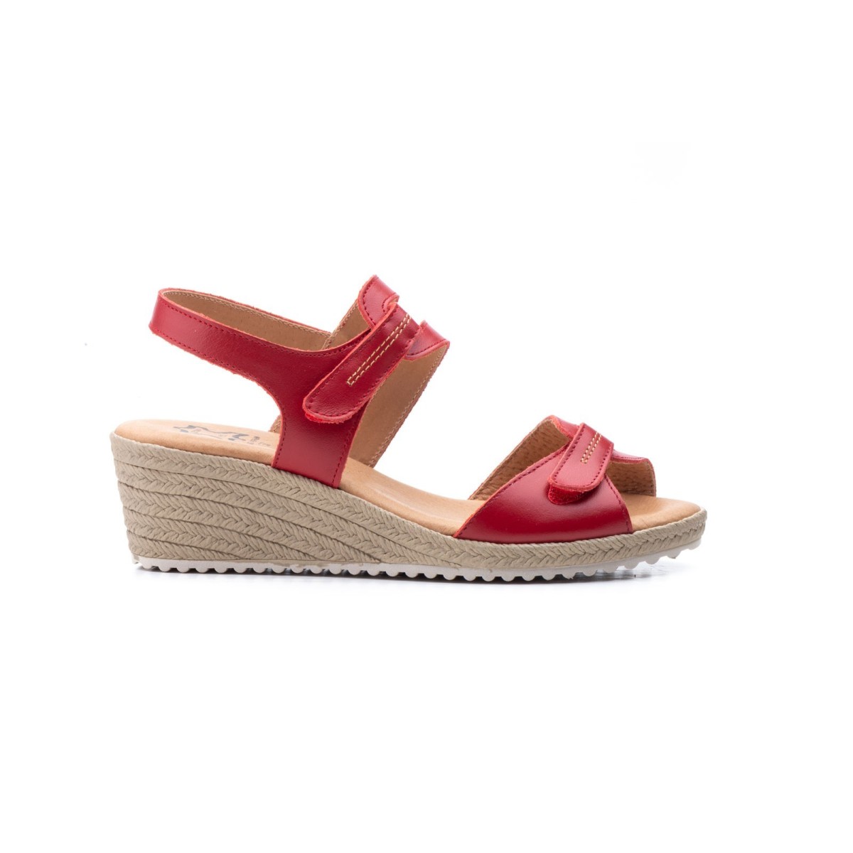 Sandalias rojas de piel con cuña by CBP Piel Piel Piel rellena de gel