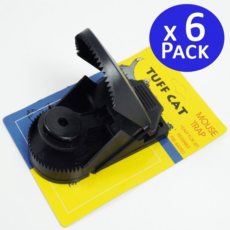 SUINGA Pack 6 Ratoneras de Plástico Negras | Trampas para Ratones y Roedores | Accesorios para el Control de Plagas