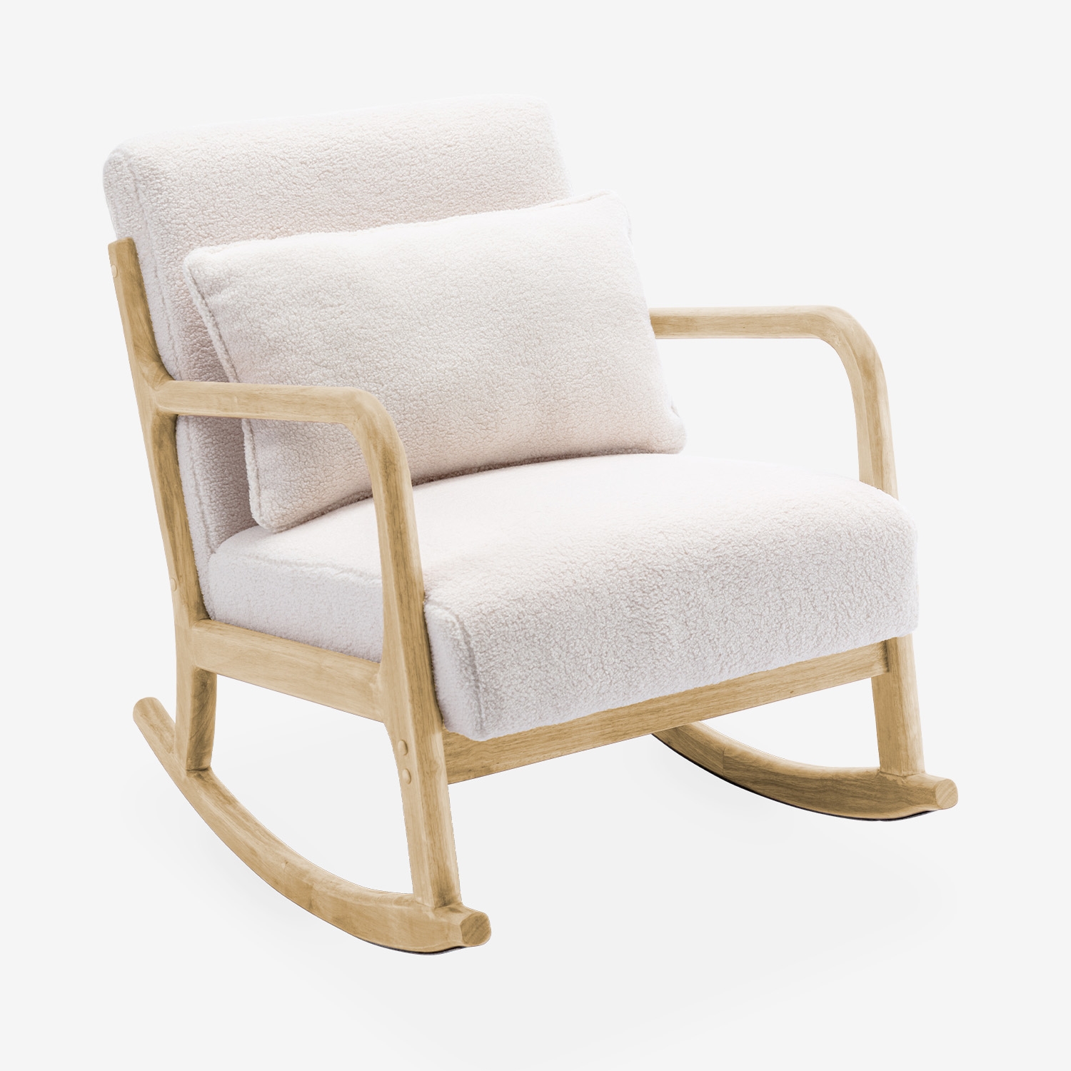 sweeek - Silla mecedora estilo escandinavo con borreguito , Lorens borreguito , 65x80x81