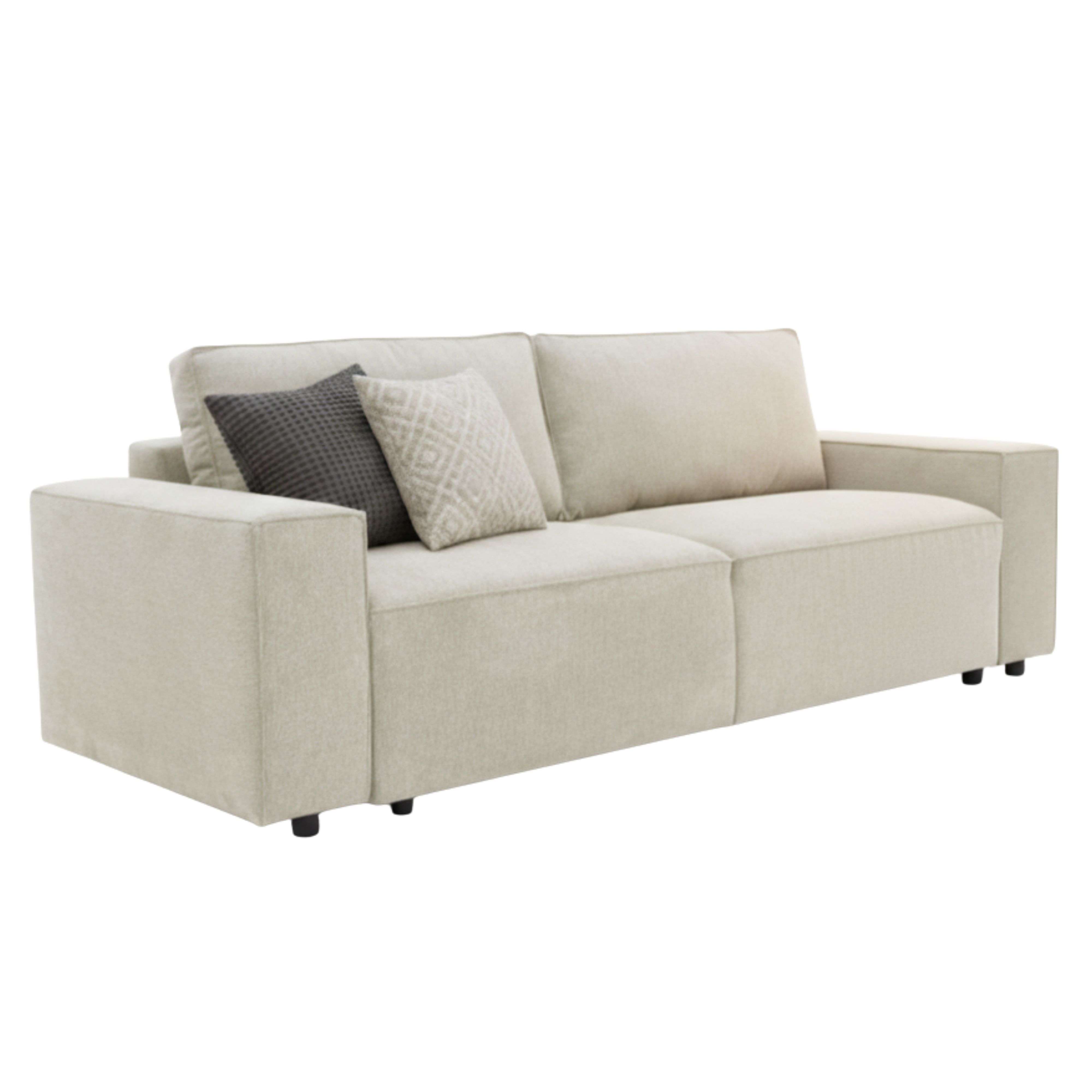 Miroytengo Sofá Cama Dutch para Salón Comedor Estilo Contemporáneo en Color Gris Antracita o Beige de 3 Plazas y con Arcón 239 cm