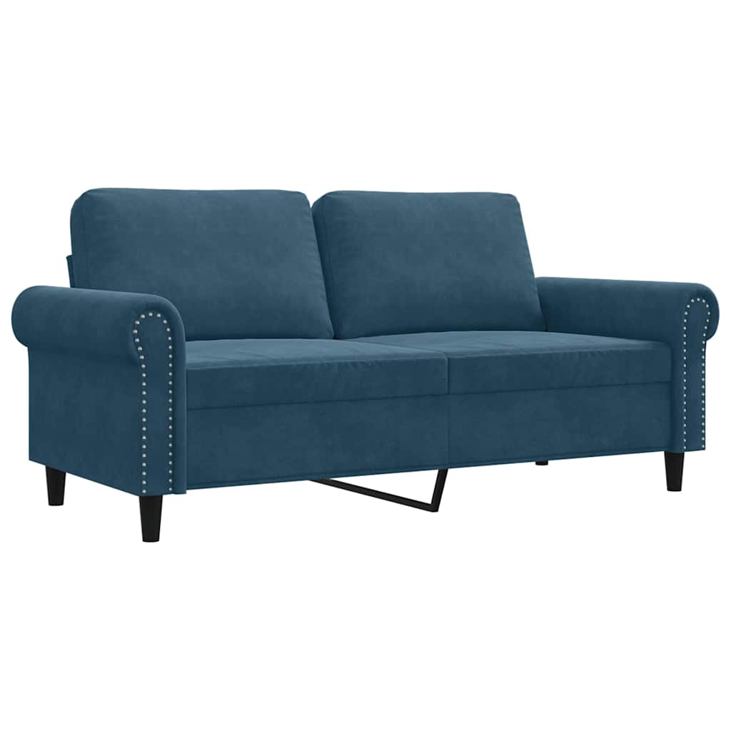 vidaXL Sofá de 2 plazas terciopelo azul 140 cm