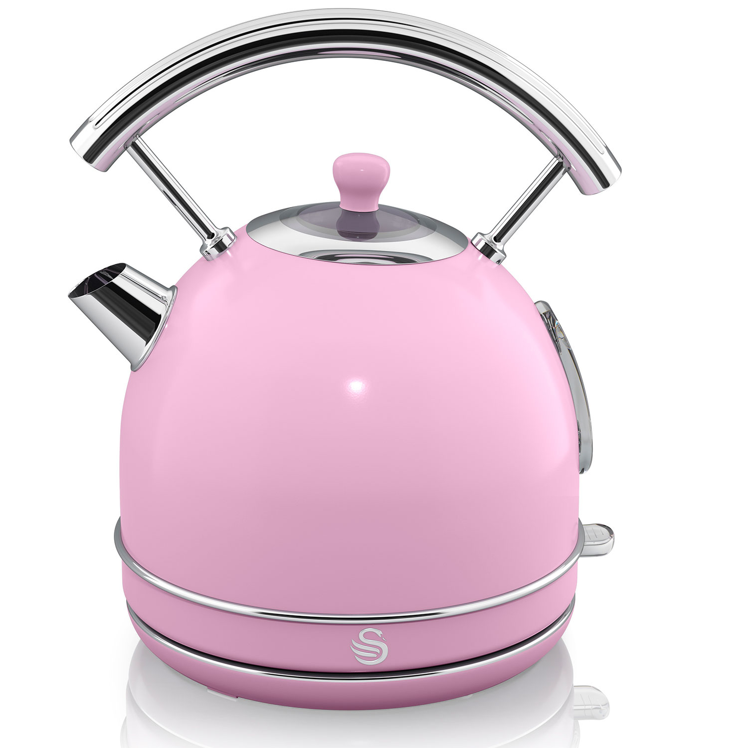SWAN SK14630PNEU Retro Hervidor Agua Eléctrico, 1,8 L, Resistencia Oculta Acero Inoxidable, sin BPA, Inalámbrico, 3000W, Rosa