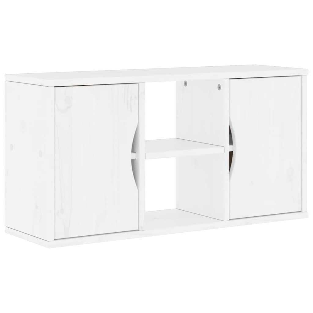 vidaXL Mueble de TV ODDA madera maciza de pino blanco 79x24x40 cm
