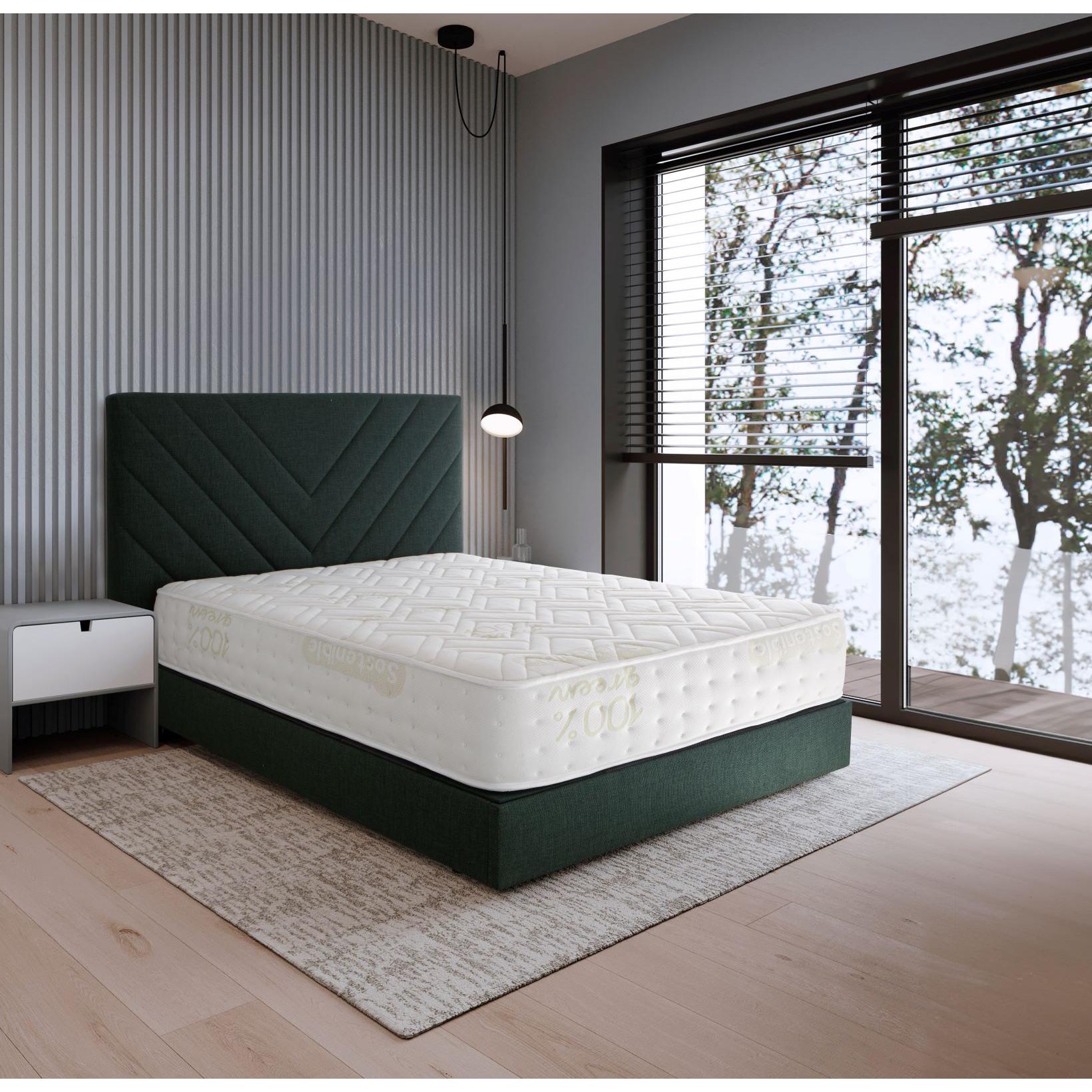 Colchón Sleep one organic H22 | Häusbed | Altura 22cm | Núcleo Bioform 45D Alta Densidad | Tejido Strech 100%GREEN-Algodón | Firmeza Media Alta