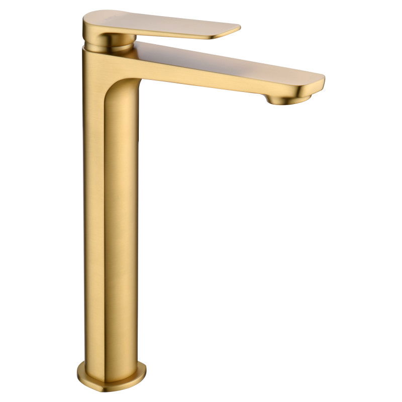 Imex Nápoles BDN047-3OC grifo monomando caño alto lavabo latón acabado oro cepillado