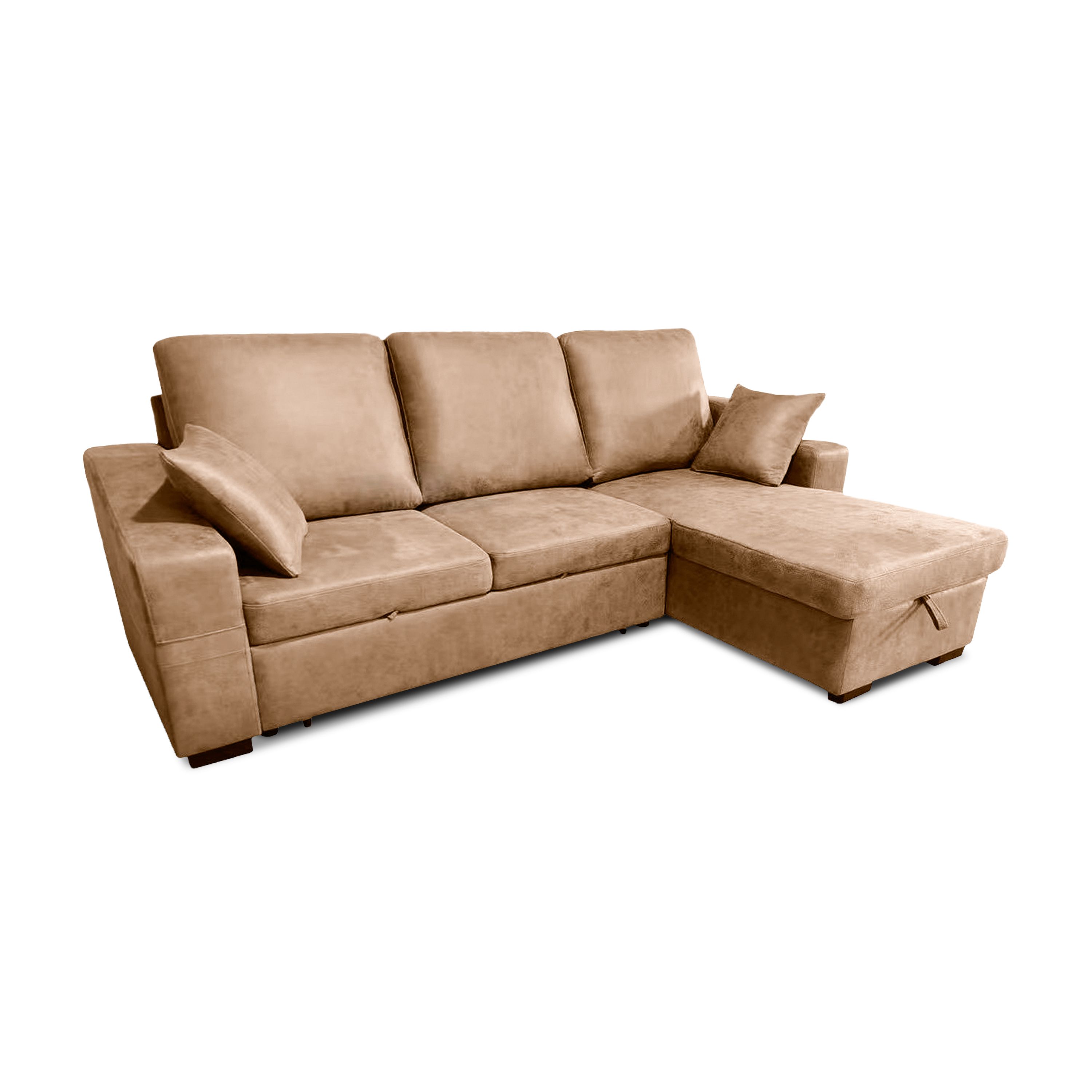 duehome - Sofá cama con chaiselongue reversible 4 plazas Edna