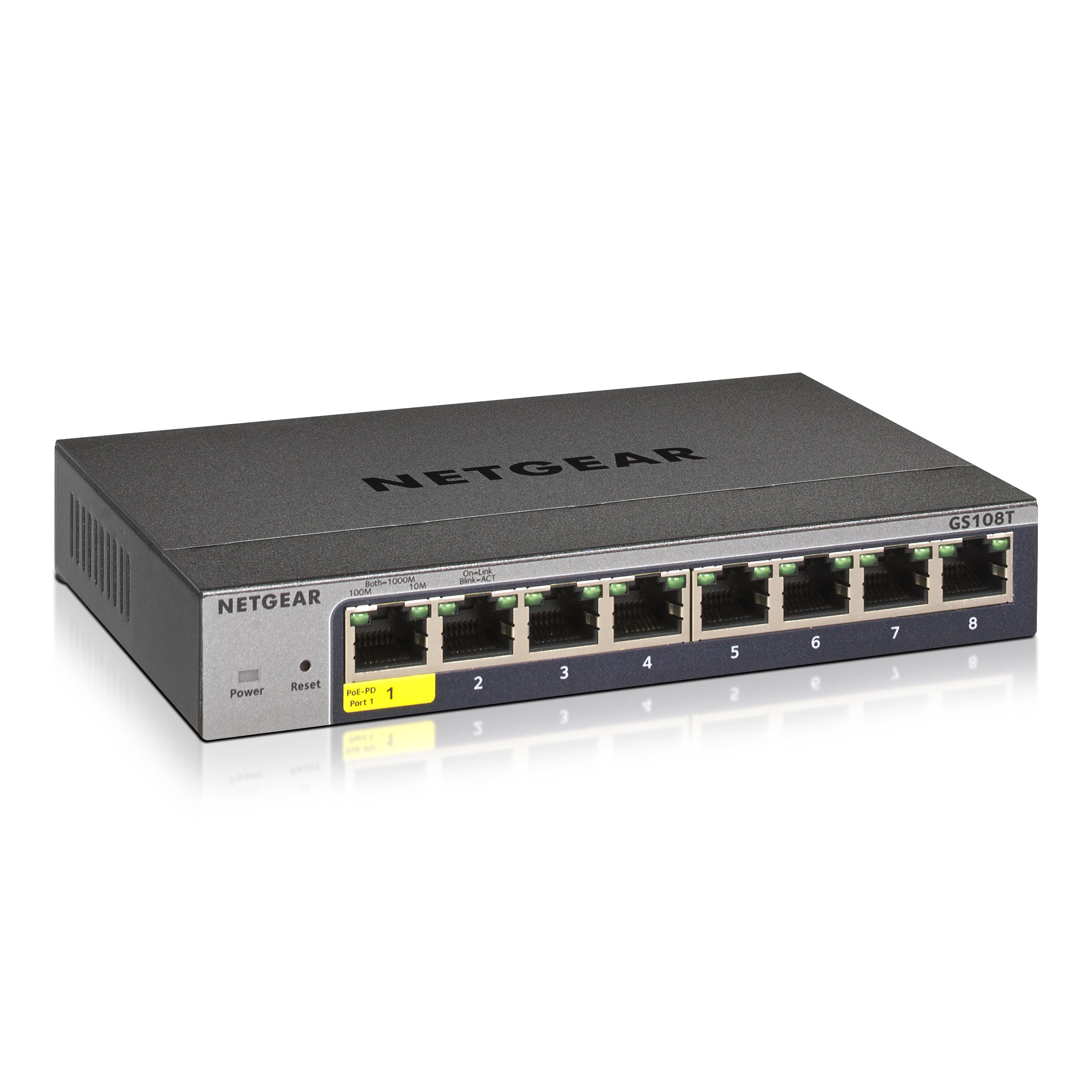 Netgear GS108Tv3 Gestionado L2 Gigabit Ethernet (10/100/1000) Gris