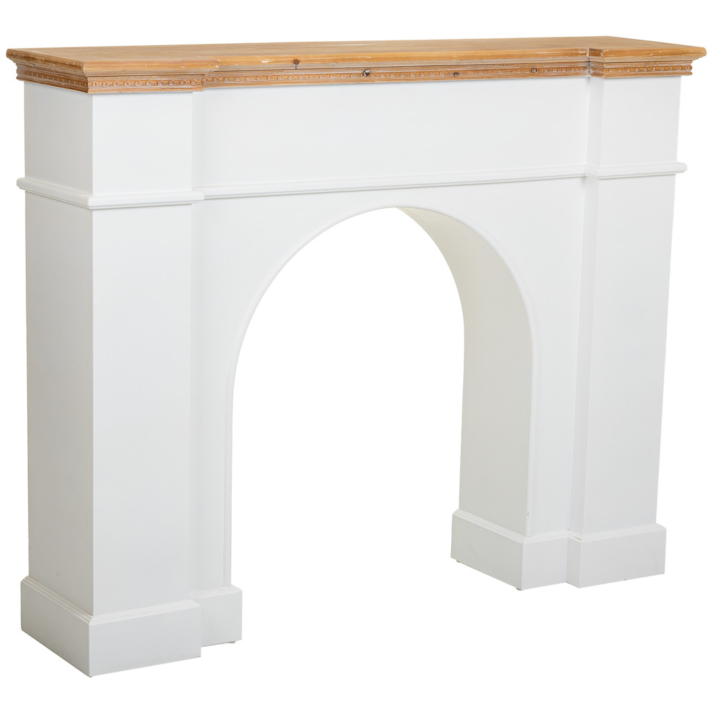 Wonderlust Deco - Marco de chimenea de madera blanco 125.5x29x101 Blanco 125.5x29x101h cm