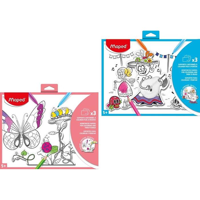 MAPED SOPORTES PARA COLOREAR Y PINTAR 3 UDS CRAFT 8x301x235 Cms.