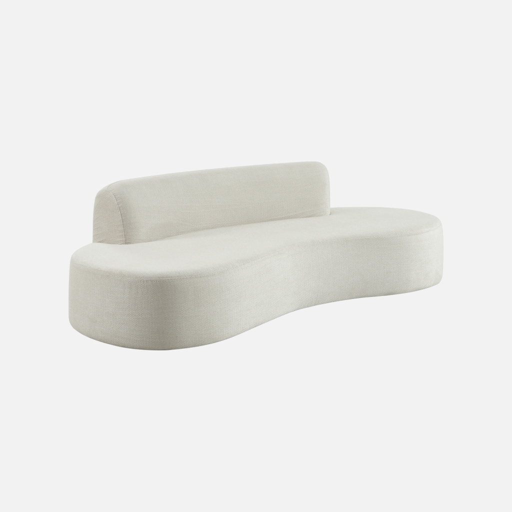 sweeek - Sofá  con forma curva de tela chenilla, 3 plazas , Curv , 227x102x69