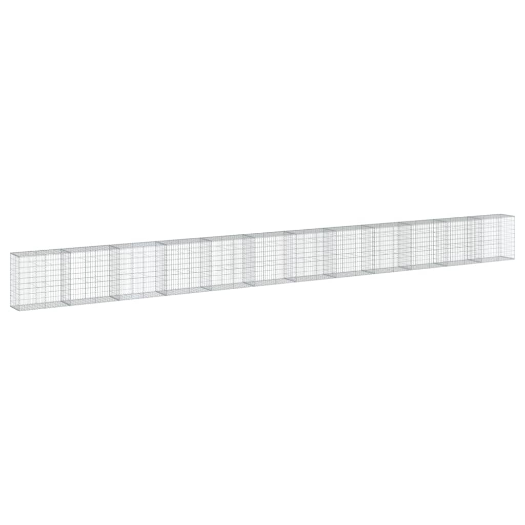 vidaXL Cesta de gaviones con cubierta hierro galvanizado 1200x50x100cm