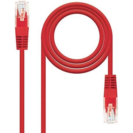 NANOCABLE 10.20.0400-L25-R - Cable de Red Latiguillo RJ45 Cat.6 UTP AWG24, Color Rojo, 25 cm