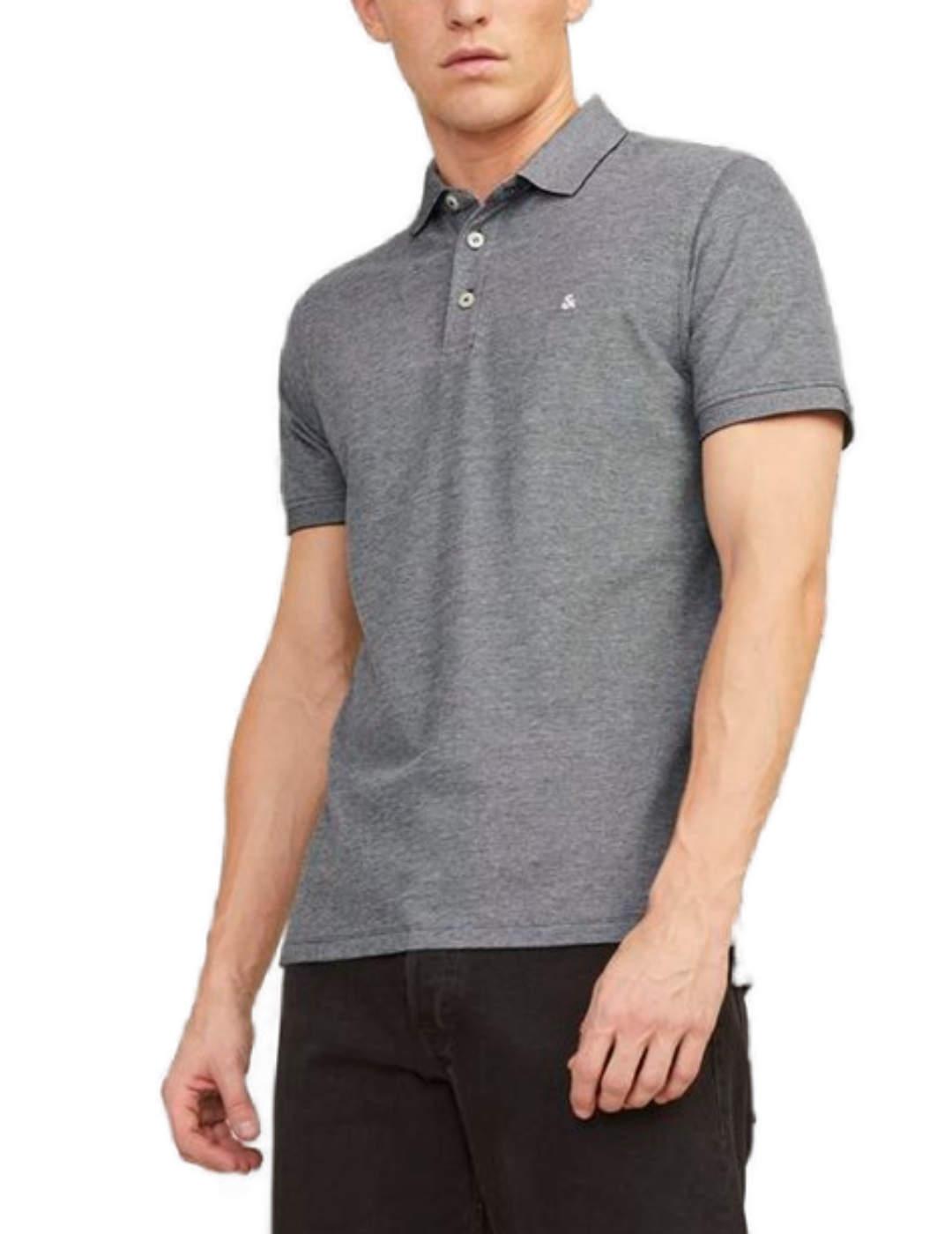 Jack & Jones Polo Jack&Jones Paulos Gris Manga Corta de Hombre - Estilo Clásico