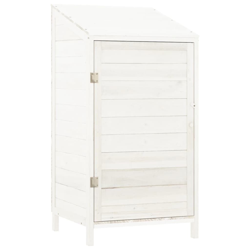 vidaXL Cobertizo de jardín madera de abeto maciza blanco 55x52x112 cm