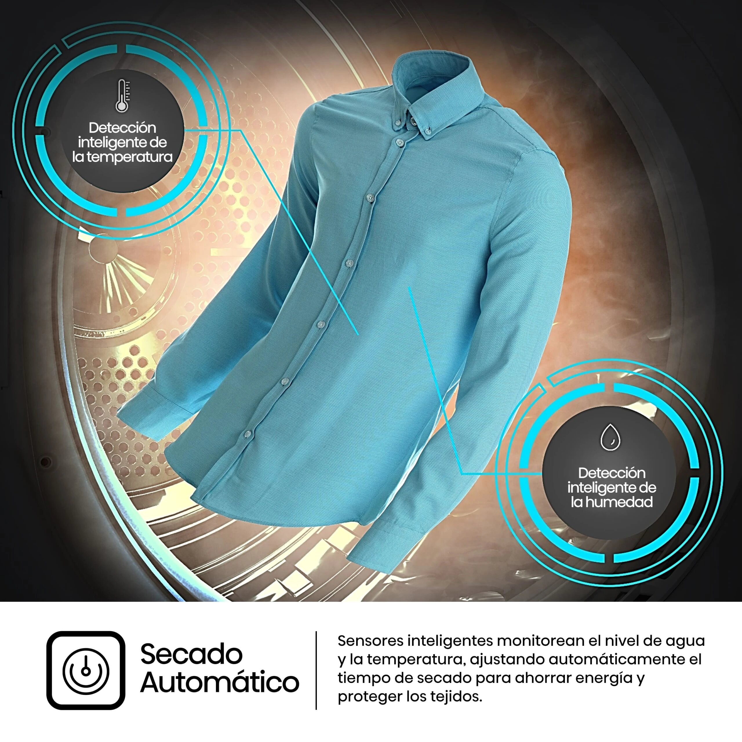 Secadora HISENSE DH3S902BWCC 9Kg Bomba de Calor Clase C  | Blanco, Secado Automático, Antiarrugas, Smart Pair, Alergy Care